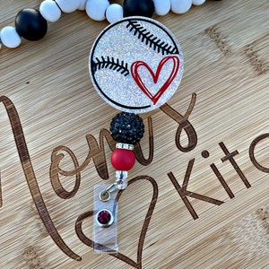 Baseball Badge Reel - Sports RN ID Clip- Home-run Badge Holder- ID Holder- Nurse Gift- Teacher Gift- Sports Mom
