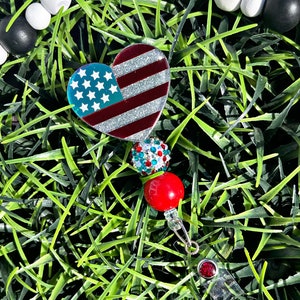 Patriotic Heart Badge Reel / 4th of July Badge Reel
