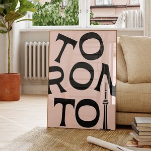 Toronto Travel Print-Toronto Canada Travel Exhibition Print-Cute Trendy Wall Art-Toronto City Typographie Affiche-Art imprimable minimaliste