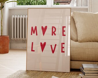 Impression d'art mural typographie tendance, affiche coeur minimaliste, affiche d'amour, salon esthétique, décoration murale Art Love, décoration murale éclectique