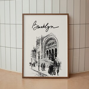 Vintage Brooklyn Art Print-Brooklyn NYC Wall Art-Brooklyn New York Poster-Brooklyn Poster-Minimalist Brooklyn Print-Retro New York Art-NYC