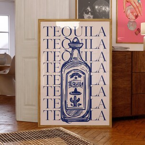 Tequila Art-Bar Cart Art-Tequila Poster-Retro Bar Art-Trendy Wall Art-Cocktails Art-Cocktail Print-Drinks Wall Decor-Retro Art
