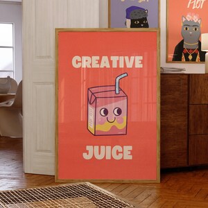 Retro Creative Juice Print-Cartel de moda de los años 70-Lindo arte de pared-Decoración de pared retro de moda-Linda cita impresión-Arte imprimible grande-Arte de descarga digital