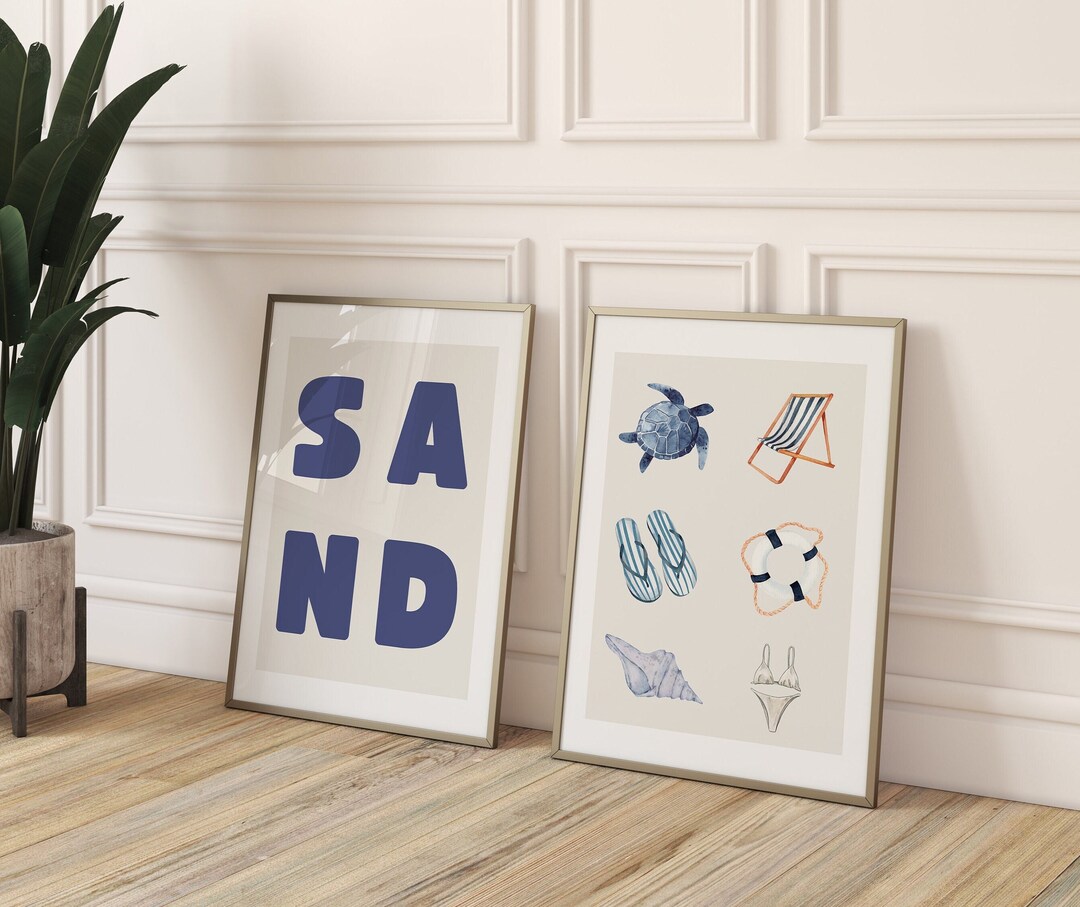 Set of 2 Trendy Coastal Cowgirl Wall Art-preppy Western Decor-surfing ...