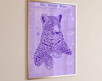 Arte murale giaguaro-Stampe di grandi felini-Arte murale di animali alla moda-Arte murale leopardo-Arte murale retrò-Poster di animali-Stampa ghepardo-Poster leopardo-Stampa murale
