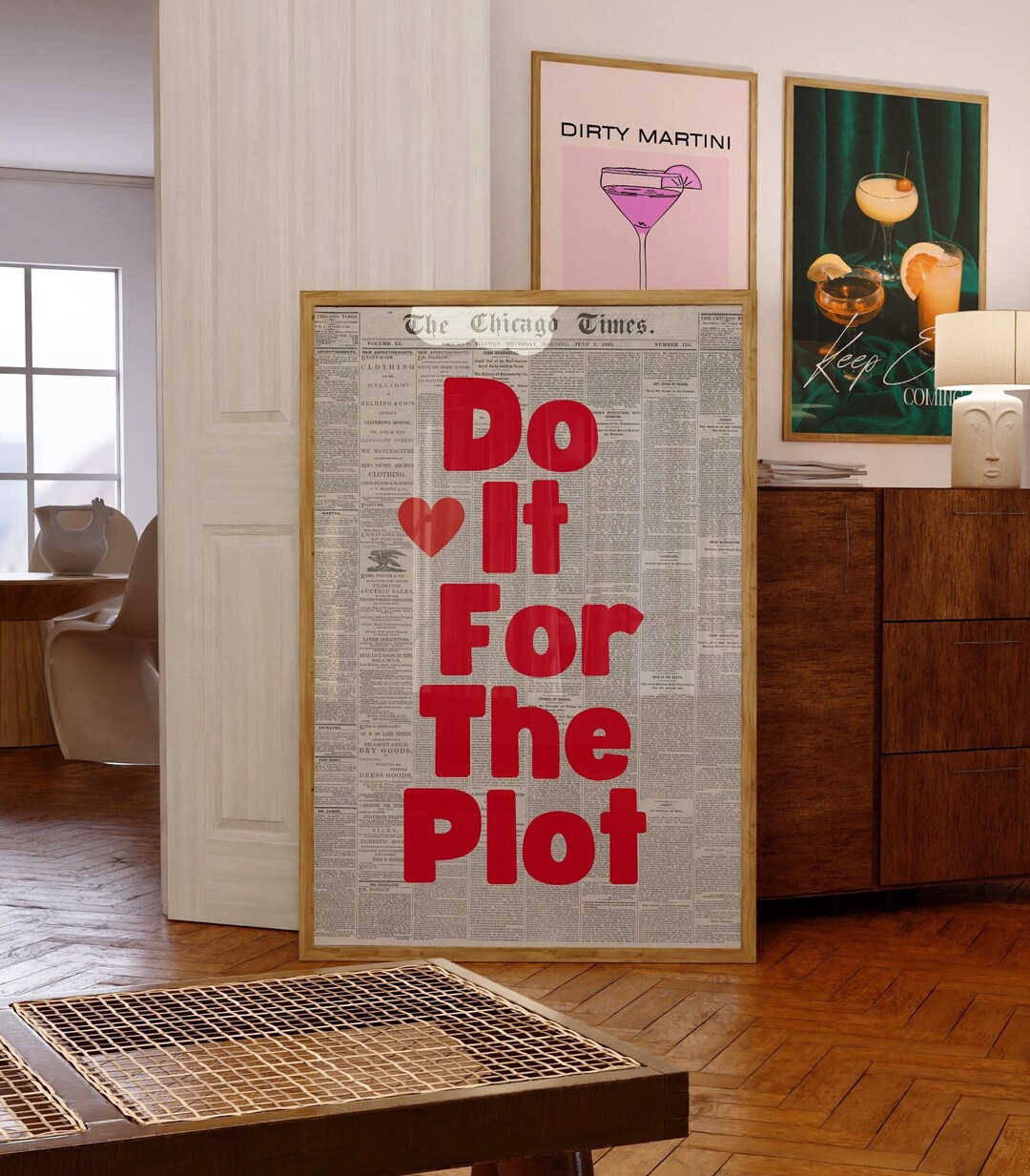 Trendy Do It for the Plot Wall Printtrendy Wall Artpreppy Aesthetic