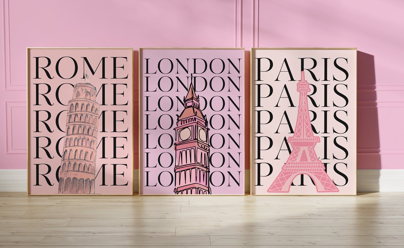 Set of 5 Preppy Travel Print-new York City Travel Print-london Travel ...