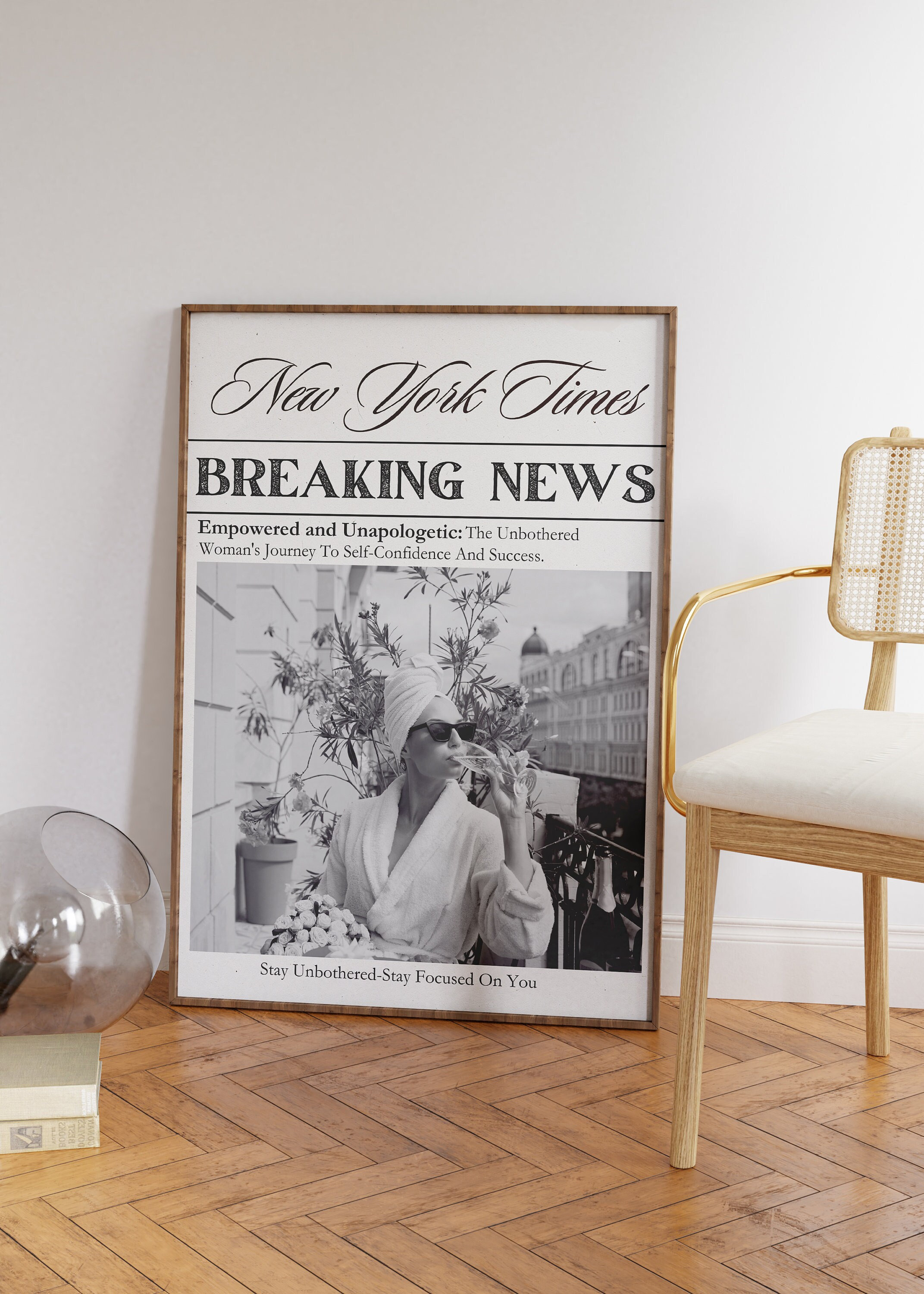 Retro Unbothered Newspaper Wall Art-new York Times Print
