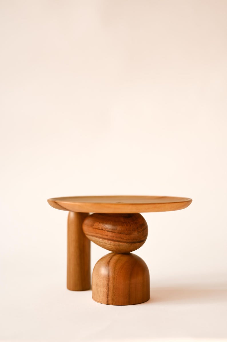 Wooden Mini Plant Stand, Mid-century Modern, Indoor Solid Teak Wood Handmade Home Decor, Jewelry Dish, Catch All image 13