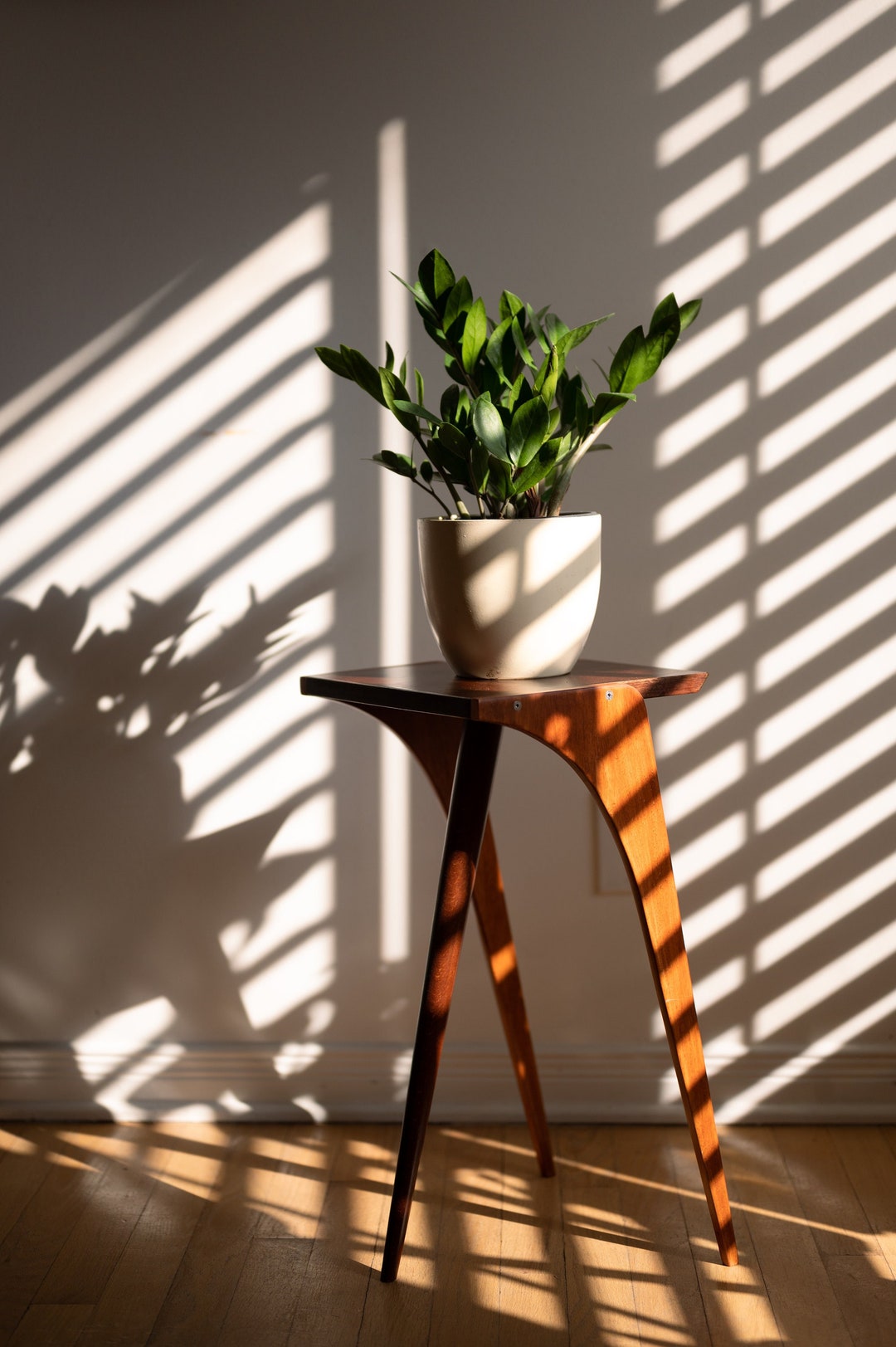 Plant Stand, Mid-century Modern Retro Plant Stand, Handmade Wooden Side ...
