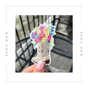 Cowboy Boot of Flowers Sticker