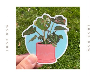 Sticker Monstera-plant: waterdichte vinylsticker