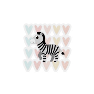 Zebra Heart Vinyl Sticker, Trendy Animal Pattern Decal for Laptops, Water Bottle, Stylish Wildlife Adhesive Art for Personalization Decor