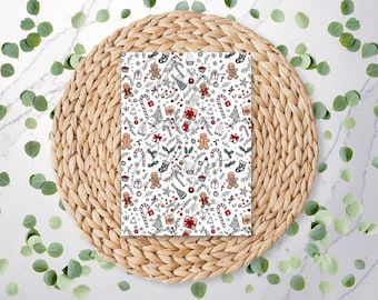 Feliz Navidad / Diseño navideño / Diseño adorable / Acogedor / Pan de jengibre / Papel de transferencia soluble en agua / Transferencias de imágenes para arcilla polimérica / CH222