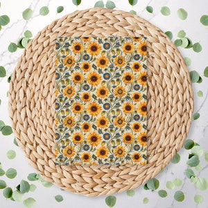 Embroidery Sunflowers | Floral Pattern | Polymer Clay Transfer Sheet | Water Soluble Transfer Paper | FL020