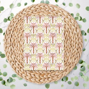 Palm Trees Pink | Palm Tree  | Holiday Pattern | Tropical | Coconut | Polymer Clay Transfer Sheet | Water Soluble Transfer Paper | RA025