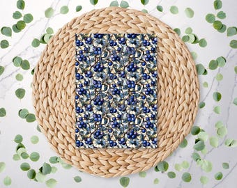 Stained Glass Blueberries | Fruit Pattern | Forest | Summer | Polymer Clay Transfer Sheet | Water Soluble Transfer Paper | RA103