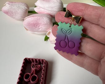 Cherry Stamp Imprint Clay Cutter | Polymer Clay Earring Cutter | Tropical | Summer | Fruit | Dangle | DIY Jewellery Making | CTR533