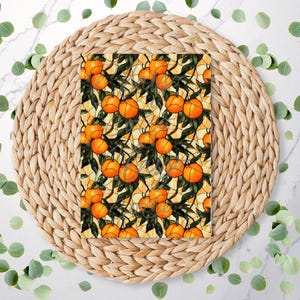 Stained Glass Oranges | Fruit Pattern | Forest | Summer | Polymer Clay Transfer Sheet | Water Soluble Transfer Paper | RA022