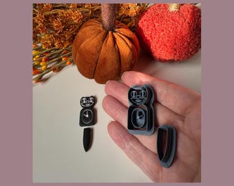 Retro Kit Cat Clock Clay Cutters | Polymer Clay Earring Cutter | Halloween | Fall | Spooky Season | Pumpkin | DIY Jewellery Making | CTR251