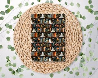 Fantasmas de libros / Halloween / Temporada espeluznante / Núcleo de cabaña / Floral / Hoja de transferencia de arcilla polimérica / Papel de transferencia soluble en agua / HA116