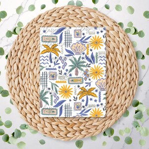 Tropical Pattern 3 | Palm Tree  | Holiday Pattern | Shells | Coconut | Polymer Clay Transfer Sheet | Water Soluble Transfer Paper | RA026