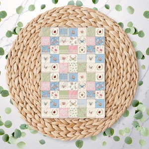 Vintage Floral Patchwork | Butterflies | Bees | Hearts | Roses | Gingham | Polymer Clay Transfer Paper | Water Soluble Paper | RA427