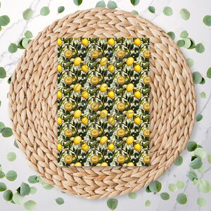 Stained Glass Lemons | Fruit Pattern | Forest | Summer | Polymer Clay Transfer Sheet | Water Soluble Transfer Paper | RA021