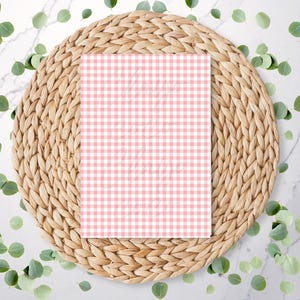 Pastel Salmon Gingham Pattern | Polymer Clay Transfer Sheet | Spring | Summer | Picnic | Water Soluble Paper | RA248