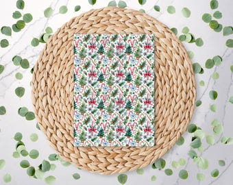 Árboles y bastones de caramelo / Diseño navideño / Diseño adorable / Acogedor / Lazos / Papel de transferencia soluble en agua / Transferencias de imágenes para arcilla polimérica / CH221