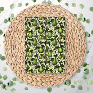 Stained Glass Pears | Fruit Pattern | Forest | Summer | Polymer Clay Transfer Sheet | Water Soluble Transfer Paper | RA017