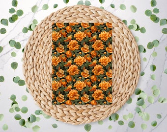 Marigold Floral | Vintage Floral Pattern | Flowers | Polymer Clay Transfer Sheet | Water Soluble Transfer Paper | FL077