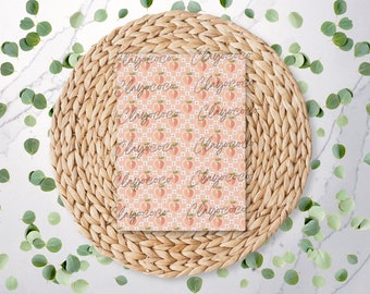 Peachy Pattern | Fruit Pattern | Just Peachy | Polymer Clay Transfer Sheet | Water Soluble Transfer Paper | RA067