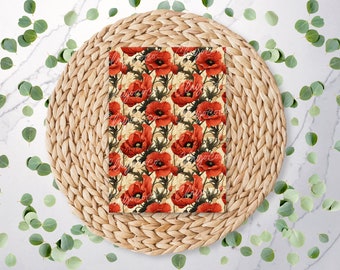 Traditional Poppy Pattern | Flower Pattern | Floral | Polymer Clay Transfer Sheet | Water Soluble Transfer Paper | FL081