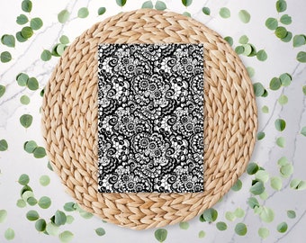 Black Lace Pattern | Polymer Clay Transfer Sheet | Water Soluble Transfer Paper | RA051
