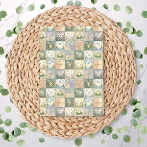 Froggy Patchwork | Charm Sheet | Fireflies | Dragonflies | Floral | Gingham | Polymer Clay Transfer Paper | Water Soluble Paper | RA400