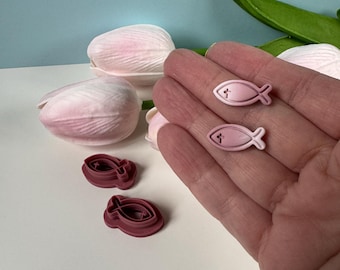 Tiny Christian Fish Clay Cutter | Bible | Religious | Xmas | Polymer Clay Earring | Christmas | Clay Tool | DIY Jewellery Making | CTR522
