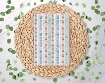 Lazo y rayas de árbol preppy / Estampado navideño / Coquette / Pastel / Papel de transferencia soluble en agua / Transferencias de imágenes de arcilla polimérica / CH068