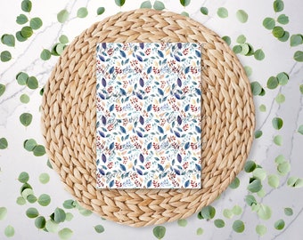 Blue Leaf Pattern  | Floral Pattern | Autumn | Winter | Polymer Clay Transfer Sheet | Water Soluble Transfer Paper | FL101