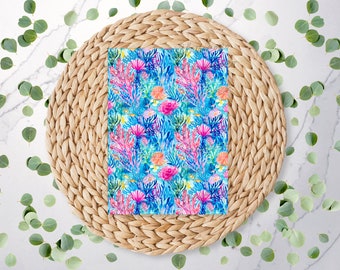 Tropical Waters 2 | Under The Sea Pattern | Coral Reef | Fish | Holiday | Polymer Clay Transfer Sheet | Water Soluble Transfer Paper | RA083