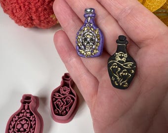 Set de cortadores de arcilla con temática de pociones espeluznantes / Pendientes de arcilla polimérica / Halloween / Temporada de Halloween / Otoño / Fantasma / Creación de joyas DIY / CTR745