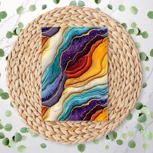 Rainbow Geode 2 | Quartz Pattern | Crystal | Agate | Shell | Beach | Polymer Clay Transfer Sheet | Water Soluble Transfer Paper | RA273