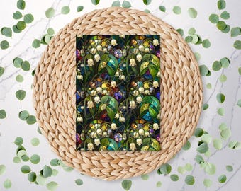 Stained Glass Floral 17 | Flower Pattern | Lily of the Valley | Snowdrop |Polymer Clay Transfer Sheet | Water Soluble Transfer Paper | FL188