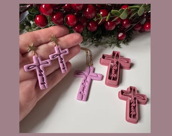 Jesus Cross Debossed Clay Cutter | Bible | Religious | Xmas | Polymer Clay Earring | Christmas | Clay Tool | DIY Jewellery Making | CTR328