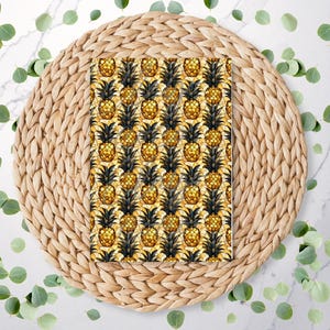 Stained Glass Pineapples | Fruit Pattern | Forest | Summer | Polymer Clay Transfer Sheet | Water Soluble Transfer Paper | RA062