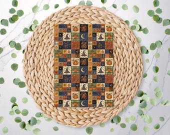 Patchwork de calabazas de bruja / Espeluznante / Calabazas / Fantasmas / Gato negro / Lámina de transferencia de arcilla polimérica / Papel de transferencia soluble en agua / HA162