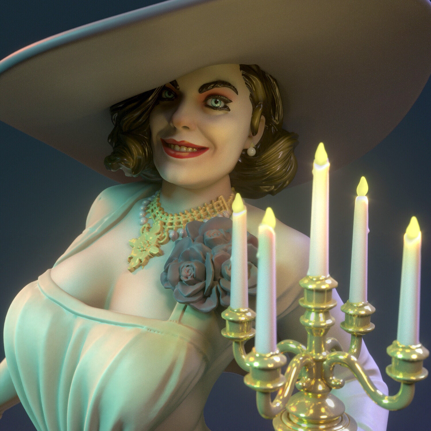 boneco lady dimitrescu resident evil 3D action figure terror jogo