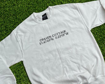 Craven Cottage Sweatshirt - Fulham FC - Football - Football Gift - Fulham - Football Sweatshirt- Stadium Gifts - Stadium Coordinates