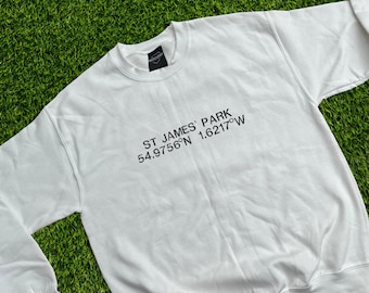 Sudadera St James Park - Newcastle United - Fútbol - Newcastle - Regalo de fútbol - Sudadera de fútbol - Regalos de estadio - Coordenadas de estadio