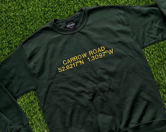 Carrow Road Sweatshirt - Norwich City - Football - Football Gift - Norwich - Football Sweatshirt- Stadium Gifts - Stadium Coordinates